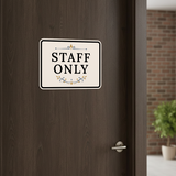 Classic Framed Plus Staff Only — Wall or Door Sign | Funeral and Memorial Services - Room & Area - Sign