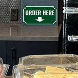 Notched Standard 'Order Here' Wall or Door Sign | Customer Interaction Sign