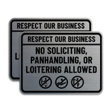 Signs ByLITA Classic Framed Respect Our Business: No Soliciting, Panhandling, or Loitering Allowed Wall or Door Sign (Multipacks)