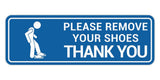 Standard Please Remove Your Shoes Thank You (Stick Man) Wall or Door Sign