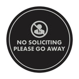 Circle No Soliciting Please Go Away Wall or Door Sign