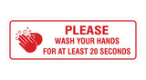 Standard Please Wash Your Hands For At Least 20 Seconds Sign