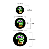 Circle Plus Mushroom Neon Graphic Style Wall or Door Sign | Live Streamer Gaming Themed Decoration
