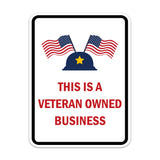 Portrait Round Plus This Is A Veteran Owned Business Door or Wall Sign Honor Veterans with Military Signs | US Pride | Veteran Gratitude and Discount Signs