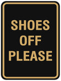 Signs ByLITA Portrait Round Shoes off please Sign - Laser-Engraved Lettering | Durable ABS Plastic | Vibrant Colors | Powerful Foam Tape