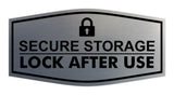 Signs ByLITA Fancy Secure Storage Lock After Use Sign | Easy Installation | Elegant Design Wall or Door Sign