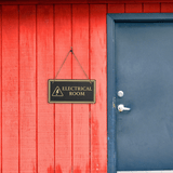 Electrical Room 5x10 Hanging Plus Wall or Door Sign | Rustic Twine | Workplace Safety Signage