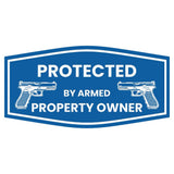 Signs ByLITA Fancy Protected by Armed Property Owner (Handgun) Door or Wall Sign | Home Security Warning Sign