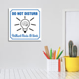 Square Plus Do Not Disturb Brilliant Minds At Work Door or Wall Sign | Workplace Cleaning Signage
