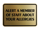 Signs ByLITA Classic Framed Alert A Member Of Staff About Your Allergies Durable Sign | Easy Installation | Elegant Design Wall or Door Sign