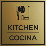 Signs ByLITA Square Kitchen Door or Wall Sign | Spanish Bilingual Business And Office Signs