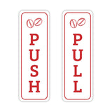 Signs ByLITA Vertical Push and Pull Door Signs (Coffee Beans) Door Sign