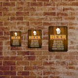 Portrait Round Plus Beer Because No Great Story Ever Started With Someone Eating A Salad Door or Wall Sign | Funny Home Decor