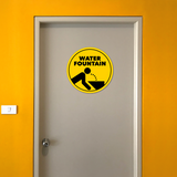 Circle Plus Water Fountain Wall or Door Sign | Easy Installation | Public Parks & Reservoirs Signage