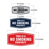 Signs ByLITA Fancy This is a No Smoking Property Durable ABS Plastic Laser Engraved Easy Installation Elegant Design Wall or Door Sign