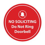 Circle No Soliciting Do Not Ring Doorbell Wall or Door Sign