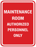 Signs ByLITA Portrait Round Maintenance Room Authorized Personnel Only Sign - Laser-Engraved Lettering | Durable ABS Plastic | Vibrant Colors | Powerful Foam Tape