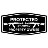 Signs ByLITA Fancy Protected by Armed Property Owner (AK 47) Door or Wall Sign | Home Security Warning Sign