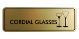 Signs ByLITA Standard Cordial Glasses Door or Wall Sign Easy Installation | Durable Construction | Kitchen Essentials | Hygiene | AirBnB Signs