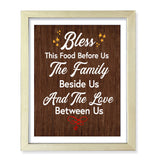 Designs ByLITA Bless This Food Before Us The Family Beside Us And The Love, Between Us, Wall Print Art | Religious Home Decor (Unframed or Framed)