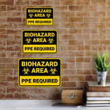 Classic Framed Plus Biohazard Area – PPE Required Door or Wall Sign | Miscellaneous Warning Signs - Industrial & Construction