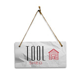 Tool Shed 5x10 Hanging Plus Wall or Door Sign | Rustic Twine | Range of Vibrant Decor Styles | Room Signs For Home and Business