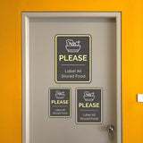 Portrait Round Plus Please Label All Stored Food Wall or Door Sign | Office Rules Sign for Waiting Area & Group Sessions