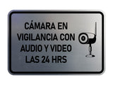 Signs ByLITA Classic Framed Cámara en Vigilancia con Audio y Video las 24 HRS Security Wall or Door Sign