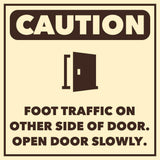 Signs ByLITA Square Caution Foot Traffic On Other Side Of Door. Open Door Slowly. Door or Wall Sign | Public Signage