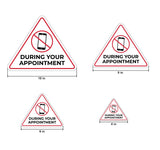 Triangle 'No Cell Phone Use During Your Appointment' Wall or Door Sign