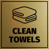 Signs ByLITA Square Clean Towels Door or Wall Sign | Public Signage