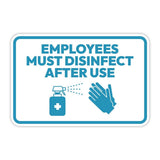 Classic Framed Plus Employees Must Disinfect After Use Door or Wall Sign | Bathroom Signs