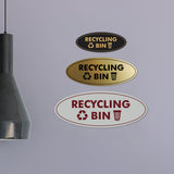 Signs ByLITA Oval Recycling bin Sign - Laser-Engraved Lettering | Durable ABS Plastic | Vibrant Colors | Powerful Foam Tape