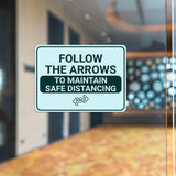 Classic Framed Plus Follow the Arrows to Maintain Safe Distancing Door or Wall Sign | Medical Facility Greeting & Reception