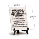 Customer Notification Bilingual Table Signs with Acrylic Stand (6x8“)