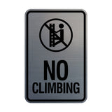 Signs ByLITA Portrait Round No Climbing Wall or Door Sign