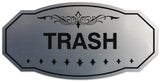 Signs ByLITA Victorian Trash Wall or Door Sign - Laser-Engraved Lettering | Durable ABS Plastic | Vibrant Colors | Powerful Foam Tape
