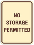 Signs ByLITA Portrait Round No Storage Permitted Sign - Laser-Engraved Lettering | Durable ABS Plastic | Vibrant Colors | Powerful Foam Tape