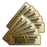 Signs ByLITA Standard This Door To Remain Unlocked During Business Hours Wall or Door Sign (Multipacks)