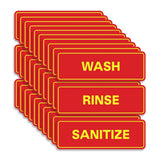 All Quality Standard WASH RINSE SANITIZE Set of 3 Bay Sink Signs - Restaurant & Commercial Kitchen Sink Signs - Easy to Install
