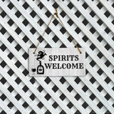 Spirits Welcome 5x10 Hanging Plus Wall or Door Sign | Funny Home Decor