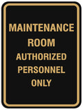 Signs ByLITA Portrait Round Maintenance Room Authorized Personnel Only Sign - Laser-Engraved Lettering | Durable ABS Plastic | Vibrant Colors | Powerful Foam Tape