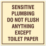 Signs ByLITA Square Sensitive Plumbing Do Not Flush Anything Except Toilet Paper Sign - Easy Installation | Durable Material