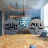 Signs ByLITA Circle Push and Pull Door Signs (Hands Vectors) Door Sign
