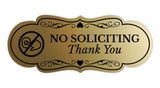 Designer No Soliciting Thank You (Doorbell) Wall or Door Sign