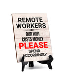 Remote Working Etiquette Sign|Café or Restaurant Co-Working Table Sign with Acrylic Stand (6x8“)
