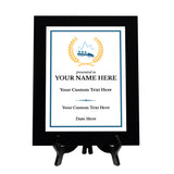 Bobsleigh Customizable Black Frame Wooden Award Plaque | Easel Mount Option | Achievement and Recognition Personalizable Plaques | Sports Award
