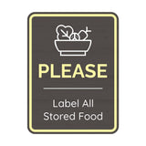 Portrait Round Plus Please Label All Stored Food Wall or Door Sign | Office Rules Sign for Waiting Area & Group Sessions