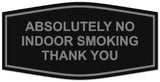 Signs ByLITA Fancy Absolutely No Indoor Smoking Thank you Sign | Legible Lettering | Easy No-Tool Installation | Powerful Foam Tape
