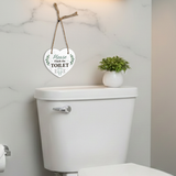 Signs ByLITA Please Flush The Toilet & Wash Your Hands' 6x6" Hanging Heart Sign | Health & Hygiene Signs